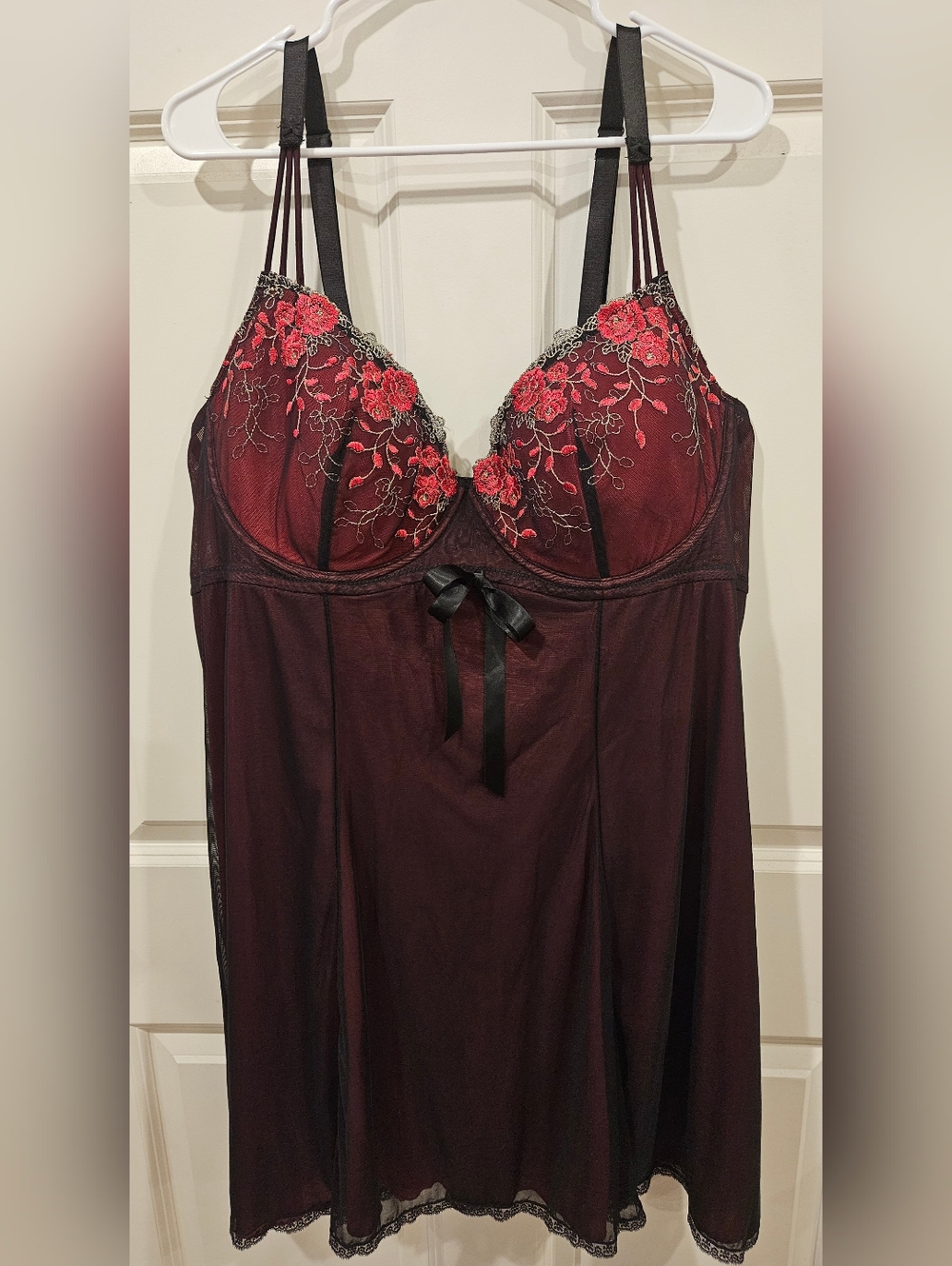 Torrid Red & Black Lace Babydoll Chemise